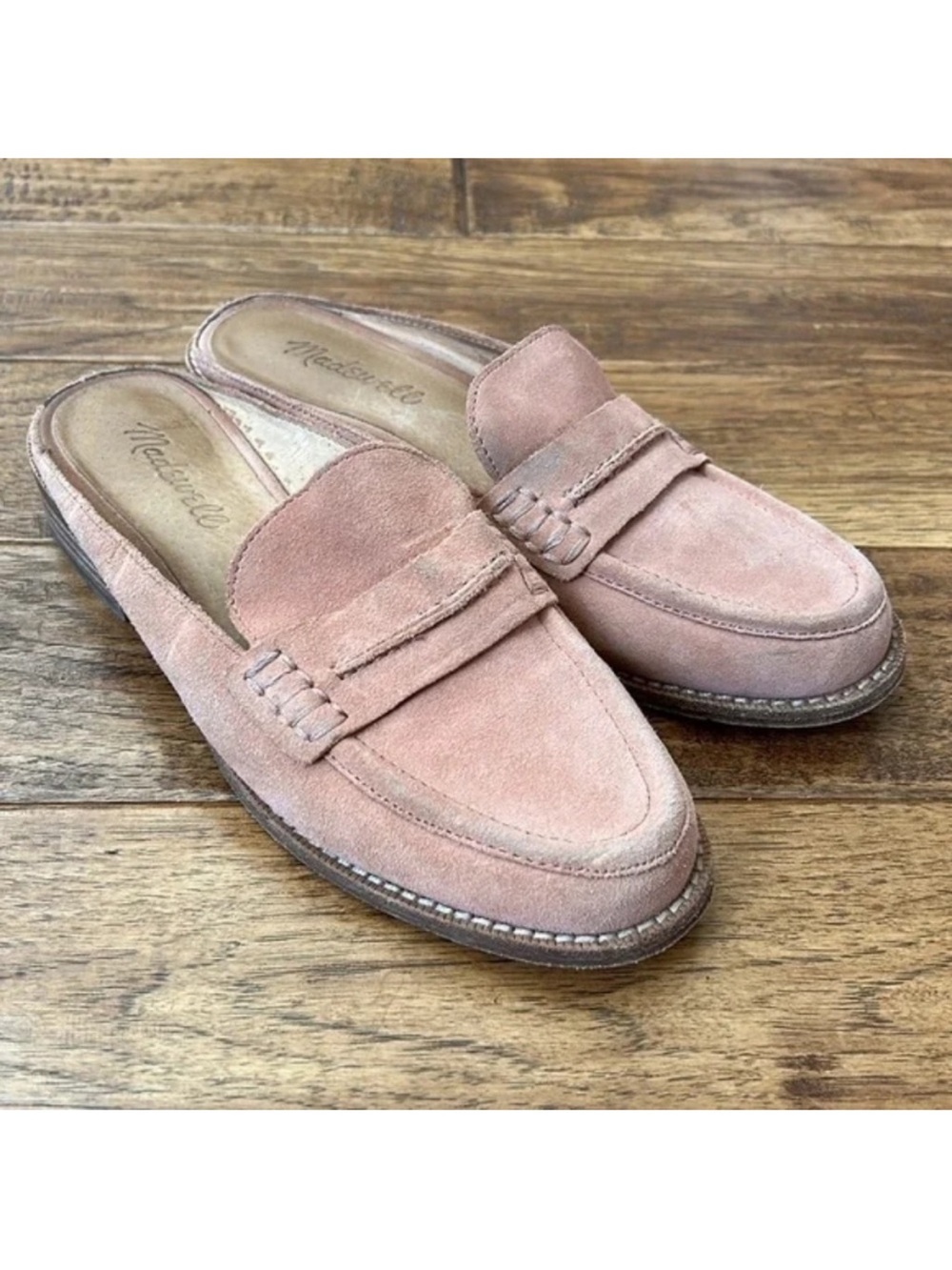 Madewell The Elinor Loafer Mule Slip On Shoes Suede Leather Dusty Clay Size 7